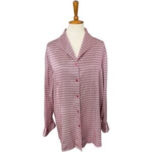 Vintage Nexx Woman 100% Silk Workwear Button Up Blouse Size 1X